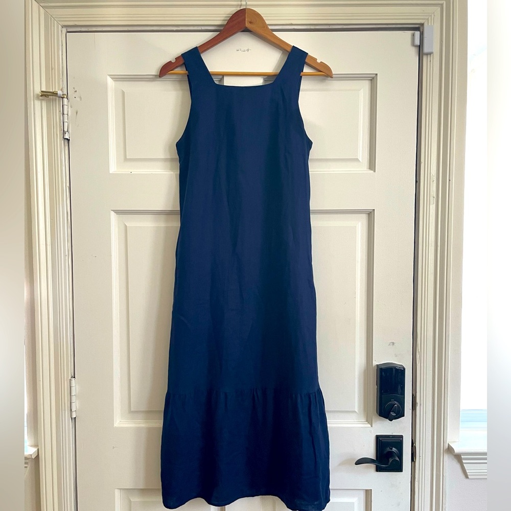 Navy United Colors of Benetton Linen Midi